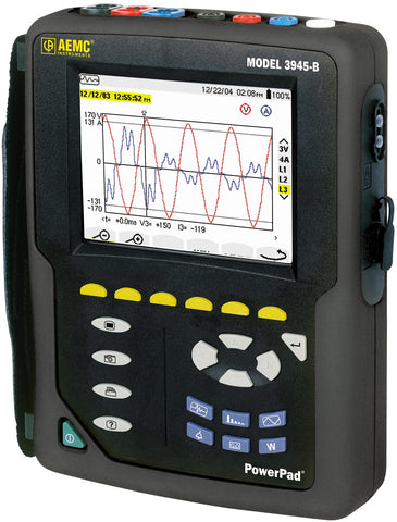 AEMC 3945-B PowerPad Power Quality Analyzer Kit with 3x 24&quot; Flexible CT (6500A)