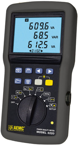 AEMC 8220 Single Phase Power Analyzer with MN193-BK CT (6A/120A)