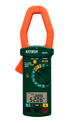 Extech 380976 Single Phase/Three Phase 1000A AC Power Clamp Meter