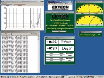 Extech 407001 Data Acquisition Software & Cable for Heavy Duty Series