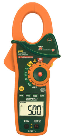 Extech EX820 1000A True RMS AC Clamp Meter with IR Thermometer