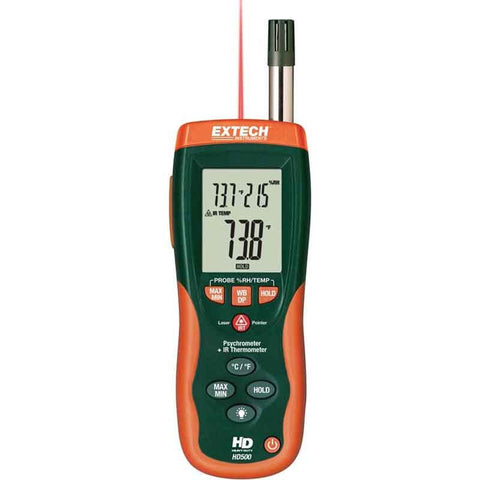 Extech HD500 Psychrometer with InfraRed Thermometer